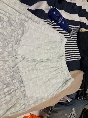Lace Maxi Skirt in Pale Mint